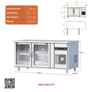 Tủ bàn mát quạt gió 2 cánh BMQ-2MK1575