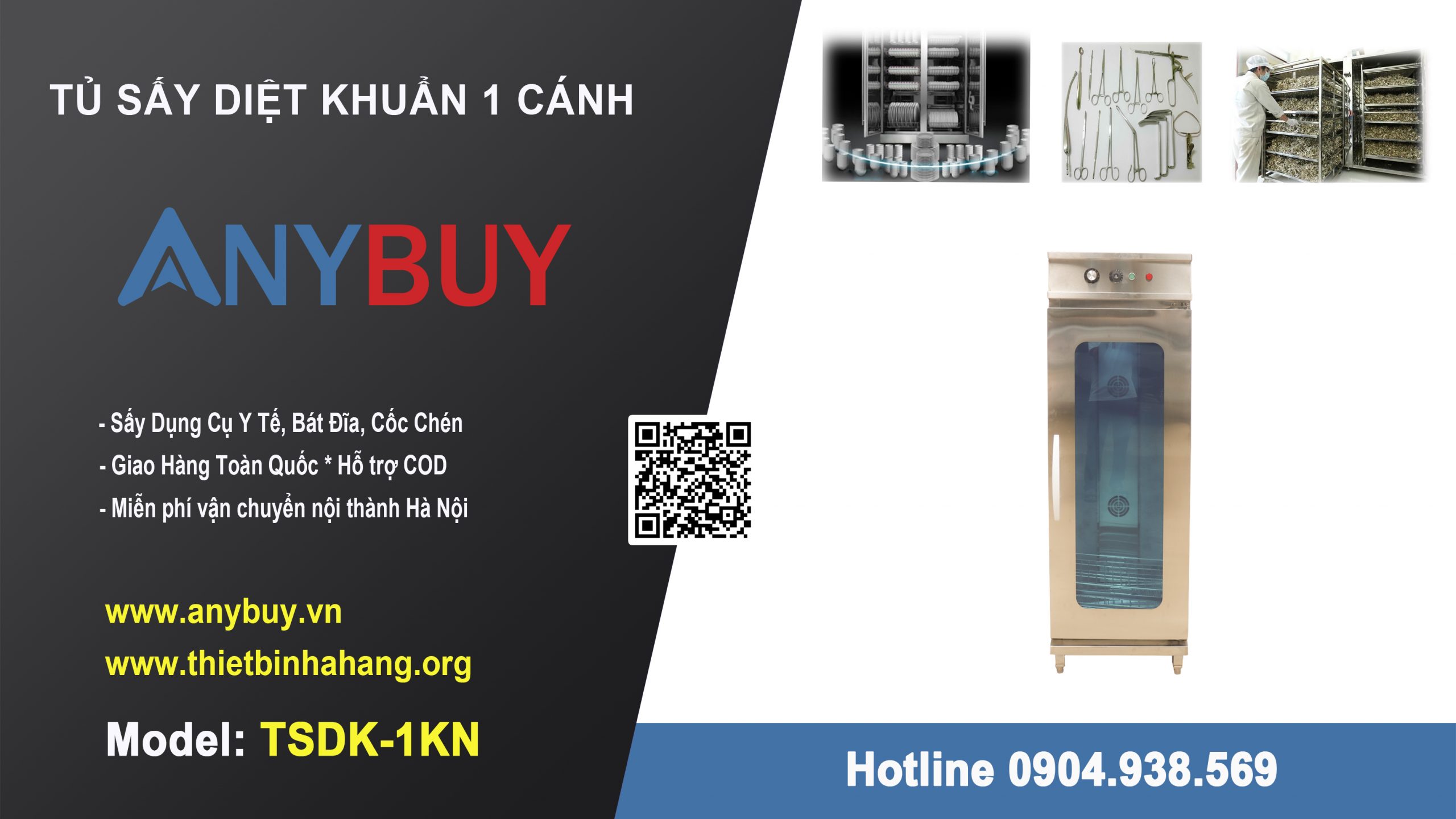 Tủ Sấy Diệt Khuẩn 1 Cánh TSDK-1KN