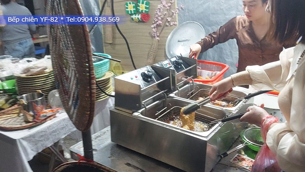 Bếp chiên nhúng điện đôi YF-82