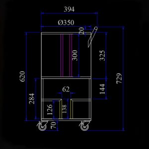 Kích thước Xe đẩy Vỉ Nướng Tay Cầm XDVN