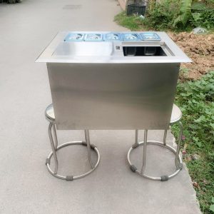 Thùng Đá Inox Có Khay Topping TDTP