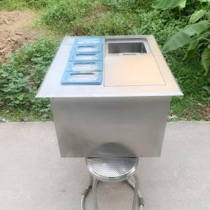 Thùng Đá Inox Có Khay Topping TDTP