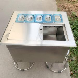 Thùng Đá Inox Có Khay Topping TDTP