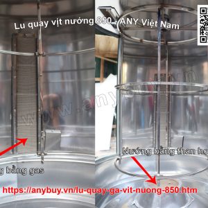 Lu quay gà vịt nướng 850 dùng than hoặc gas