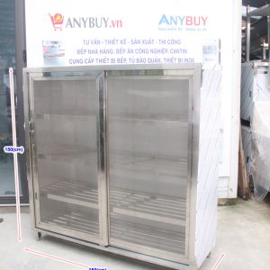 Tủ Inox 2 Cánh Cửa Lùa (Tấm Lưới); Mã sản phẩm TI2C-L