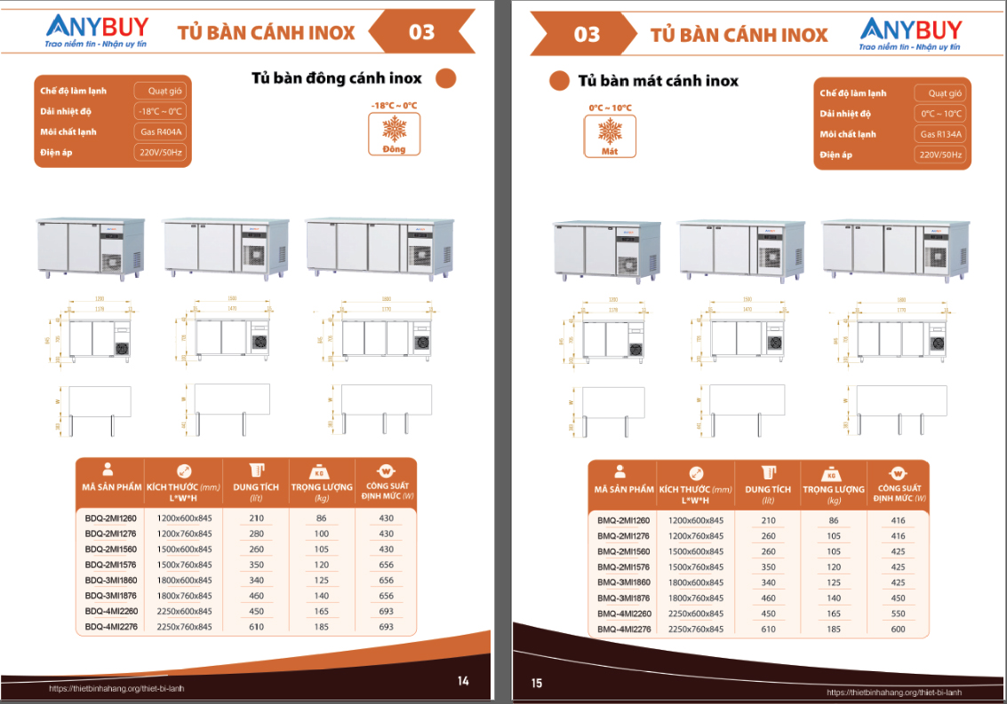 Vai trò của tủ bàn đông và bàn mát ANYBUY