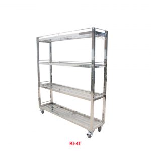 Kệ Inox 4 Tầng Có Bánh Xe