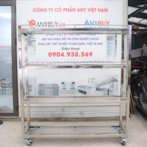 Kệ Inox 4 Tầng Có Bánh Xe