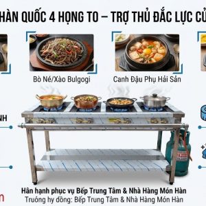 Bếp Giàn Gas Hàn Quốc 4 Họng To