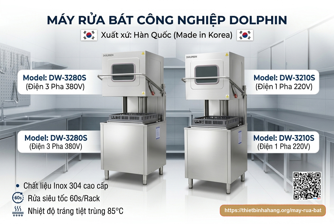 Máy Rửa Bát Công Nghiệp Dolphin