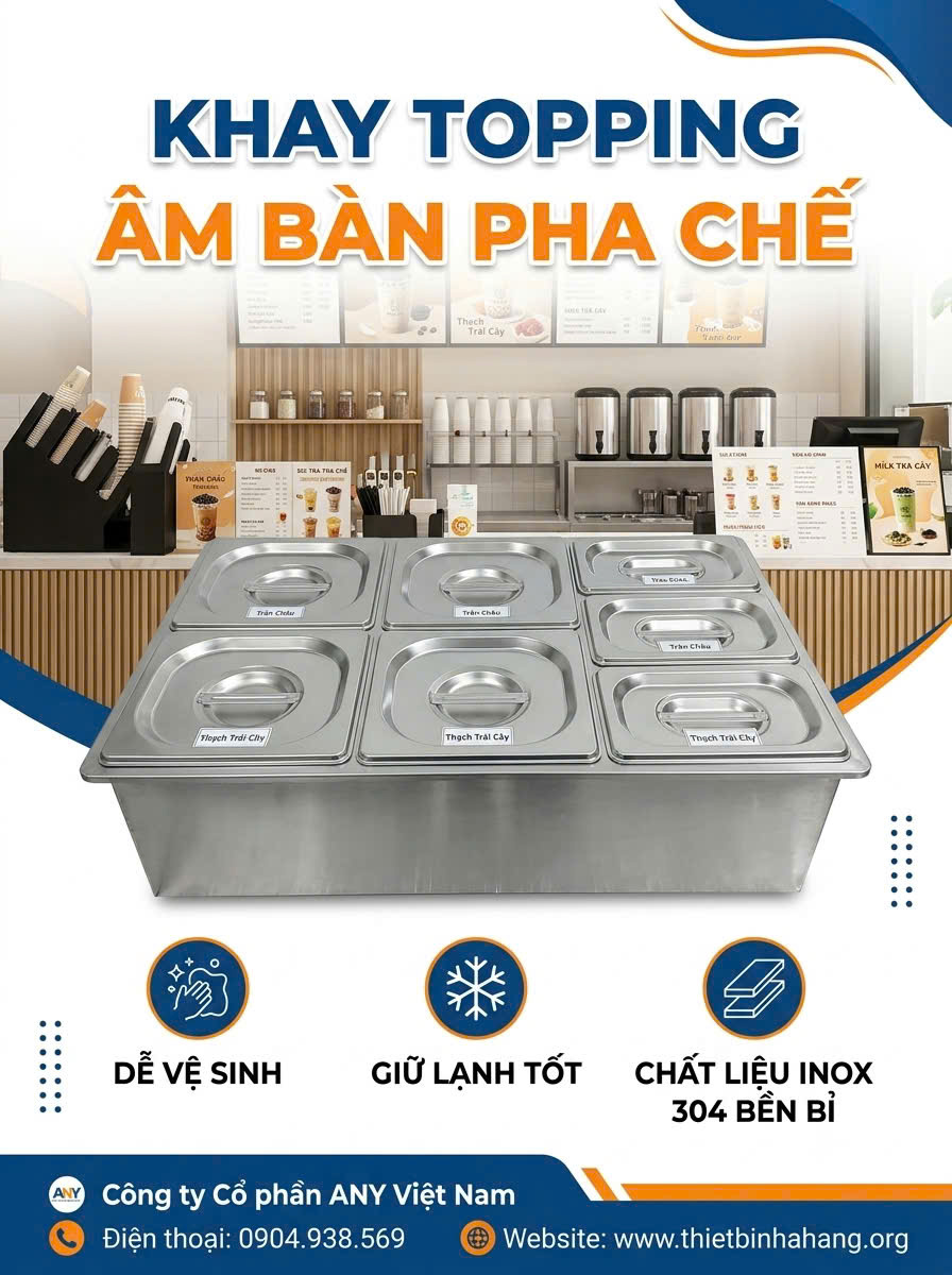 Khay Topping Âm Bàn Pha Chế Thiết Bị Nhà Hàng Khay Topping Âm Bàn Pha Chế
