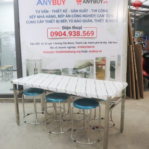 Bàn Ăn Inox Có Móc Treo Ghế