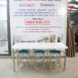 Bàn Ăn Inox Có Móc Treo Ghế