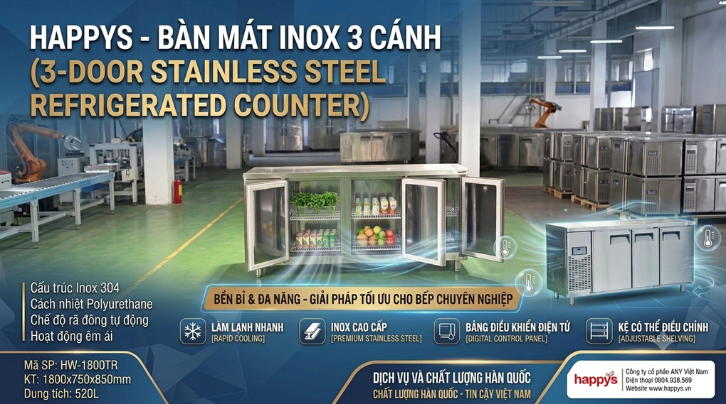Happys Bàn Mát Inox 3 Cánh